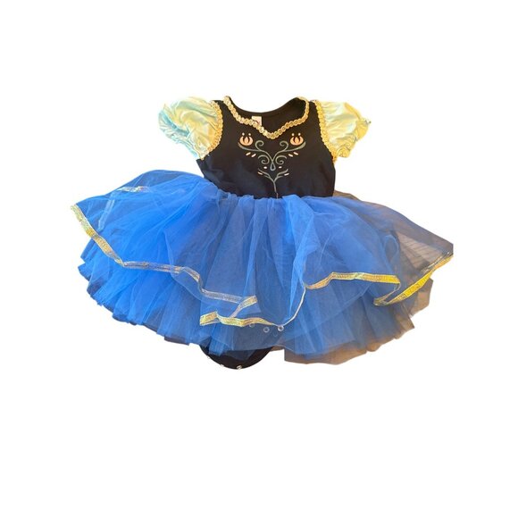 Toddler Girls Princess Anna Dress Frozen Blue Tulle Skirt Embellished Bodice 3T - Picture 1 of 5